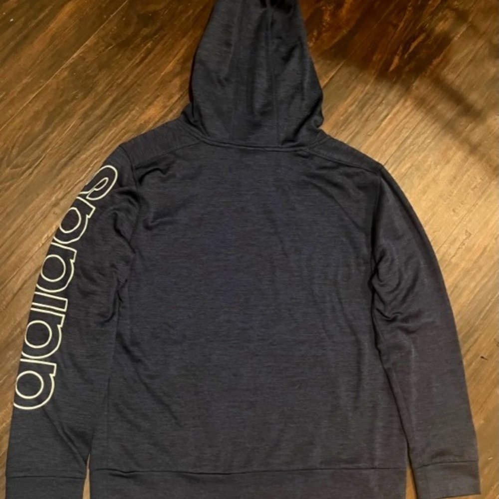 Adidas Navy Blue Boys Teens Sweatshirt Hoodie Pullover Large 14-16 - Picture 2 of 6